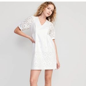 V-neck eyelet dress